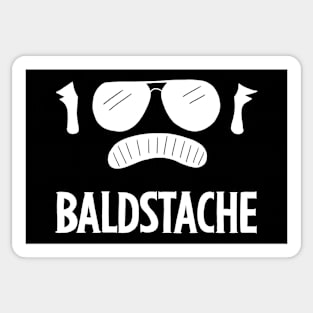 baldstache logo white Sticker